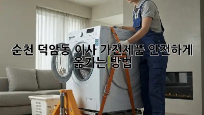 순천 덕암동 이사, 가전제품 안전하게 옮기는 방법!